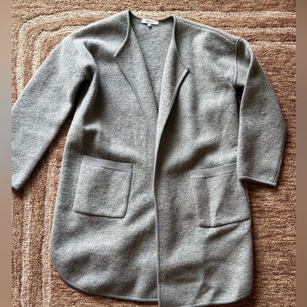 Madewell Taupe Open-Front Cardigan Coat